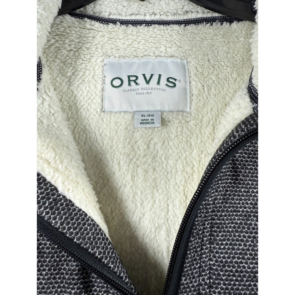 Orvis Mens 1/4 Zip Pullover Sherpa Lined Sweater Mens XL Gray NEW - Picture 7 of 11